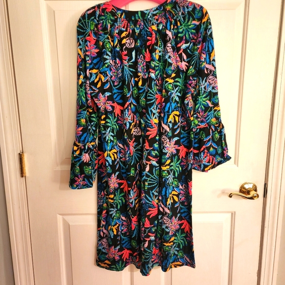 Lilly Pulitzer XL Norris 3/4 sleeve dress in Onyx Paradise Glow - Picture 2 of 5